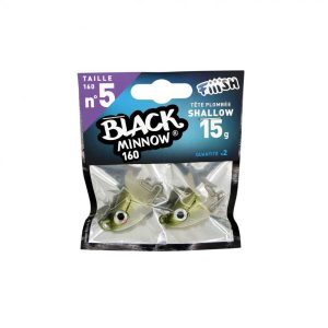 FIIISH BLACK MINNOW JIG HEAD NO.5 זוג