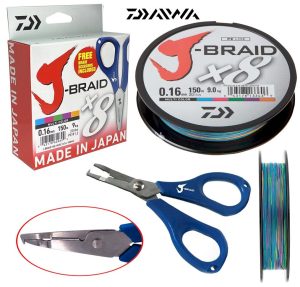 DAIWA J-BRAID 8 BRAID 300M MC (צבעוני) + SCISSORS - חוט