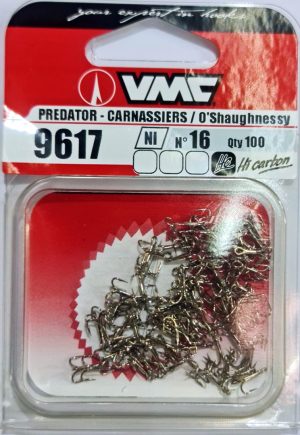 VMC 9617NI TREBLE HOOK SIZE 16-18 100PCS. - קרס משולשת ניקל 100 יח
